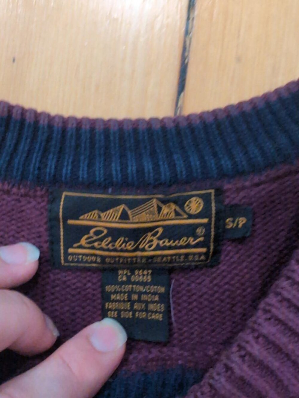 Eddie Bauer Burgundy Pullover 90s Crewneck Sweater - Picture 2 of 6